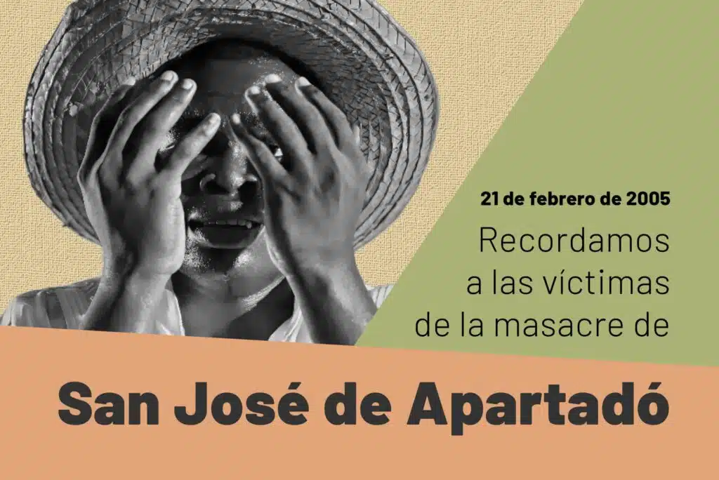 21 años de la masacre de San José de Apartadó y su legado en la memoria campesina Conmemoración de los 21 años de la masacre de San José de Apartadó