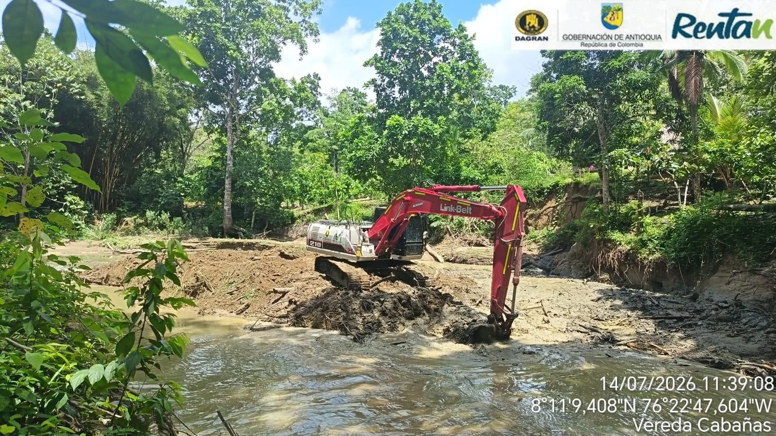 Imagen que representa y simboliza y refuerza el contenido de la noticia: Dagran inicia obras para disminuir riesgos de desastres en Urabá