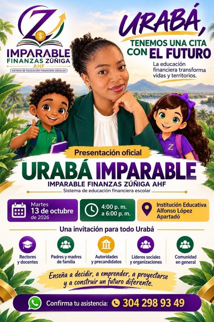 Infografía del programa IMPARABLE de educación financiera en Apartadó